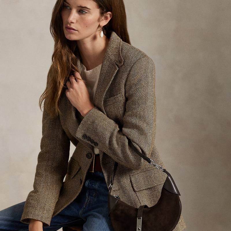 Mini-Schultertasche Polo ID aus Wildleder von Polo Ralph Lauren