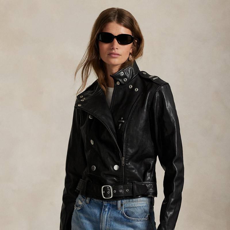 Nietenbesetzte Lederjacke von Polo Ralph Lauren