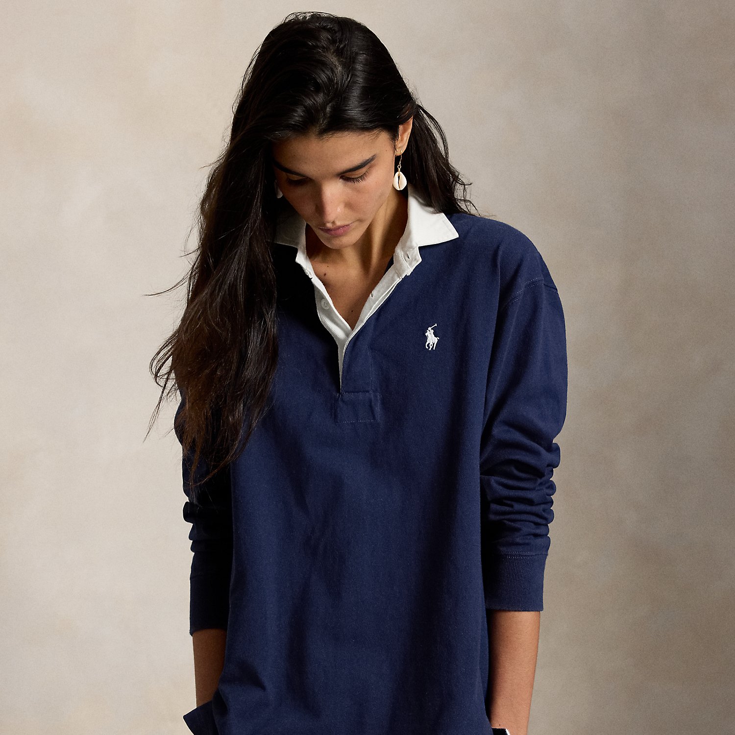 Oversize-Fit Rugbyhemd aus Baumwolle von Polo Ralph Lauren