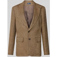 Polo Ralph Lauren Regular Fit Blazer aus Leinen-Seide-Mix mit Woll-Anteil Modell 'HERITAGE' in Camel Melange, Größe 42 von Polo Ralph Lauren
