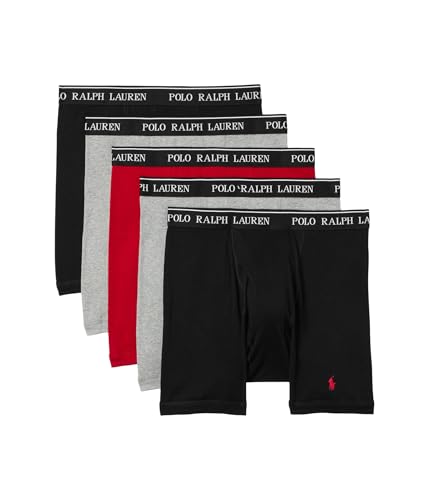 Polo Ralph Lauren Herren-Boxershorts, klassische Passform, Baumwolle, 5 Stück, 2 Andover Heather/Rl2000 Red/2 Polo Black, Small von POLO RALPH LAUREN