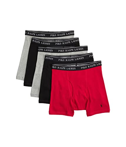 Polo Ralph Lauren P5 Boxershorts aus Baumwolle mit klassischer Passform, 2 Andover Heather/Rl2000 Red/2 Polo Black, X-Large von Polo Ralph Lauren