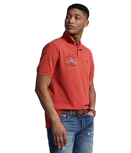 POLO RALPH LAUREN Classic Fit Flag Mesh Poloshirt, Abendpfosten rot, XX-Large von Polo Ralph Lauren