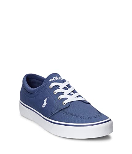 Polo Ralph Lauren Faxon X Low-Top Canvas Sneaker, Helles Marineblau/Weiß, 42 EU von Polo Ralph Lauren