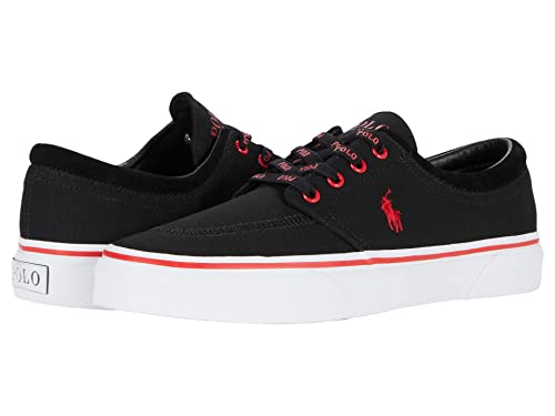 POLO RALPH LAUREN Herren Faxon X Sneaker, Schwarz Rl2000 Rot, 40.5 EU von POLO RALPH LAUREN