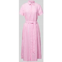 Polo Ralph Lauren Hemdblusenkleid aus Leinen mit Streifenmuster in Pink, Größe 40 von Polo Ralph Lauren