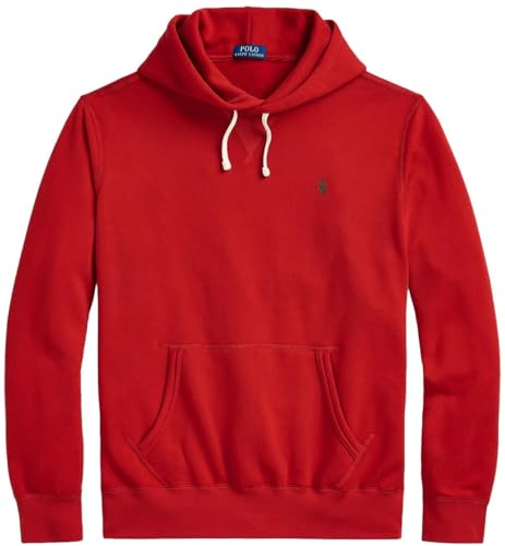 POLO RALPH LAUREN Herren-Kapuzen-Sweatshirt aus Fleece, Sportsman Red, Large von Polo Ralph Lauren