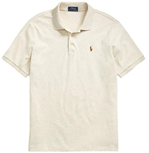 POLO RALPH LAUREN Herren-Poloshirt mit kurzen Ärmeln, (Frühling/Sommer 2023) American Heather with the Signature Mehrfarbig Pony, L von POLO RALPH LAUREN