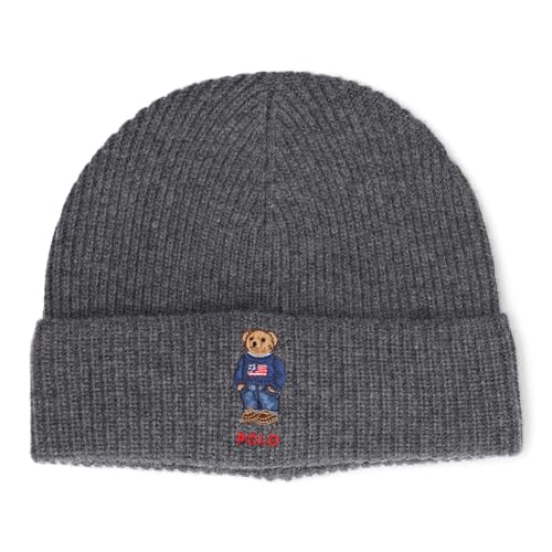 POLO RALPH LAUREN Herren Solid Flag Bear Beanie, Dunkelgrau meliert, Einheitsgröße POLO RALPH LAUREN Herren Solid Flag Bear Beanie, Dunkelgrau meliert, Einheitsgröße von POLO RALPH LAUREN