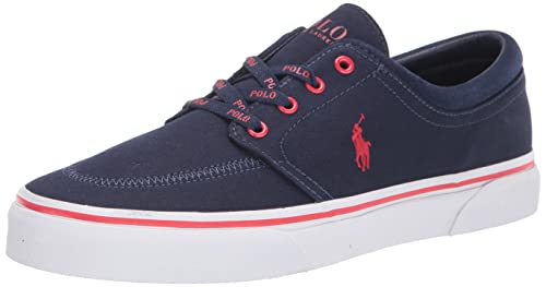 POLO RALPH LAUREN Keaton Herren Sneaker ohne Schnürsenkel, Newport Navy / Rl200 Red Pp, 41.5 EU von POLO RALPH LAUREN