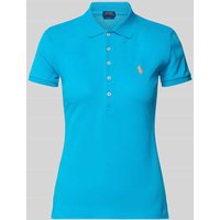Polo Ralph Lauren Poloshirt mit Label-Stitching Modell 'JULIE' in Tuerkis, Größe S von Polo Ralph Lauren