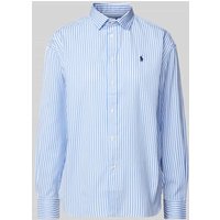 Polo Ralph Lauren Relaxed Fit Hemdbluse mit Logo-Stitching in Blau, Größe S Polo Ralph Lauren Relaxed Fit Hemdbluse mit Logo-Stitching in Blau, Größe S von Polo Ralph Lauren