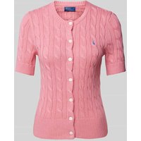 Polo Ralph Lauren Strickjacke mit 1/2-Arm und Label-Stitching in Pink, Größe L von Polo Ralph Lauren