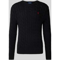 Polo Ralph Lauren Regular Fit Strickpullover aus reiner Baumwolle Modell 'DRIVER' in BLACK, Größe XXL von Polo Ralph Lauren