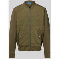 Polo Ralph Lauren Sweatjacke mit Logo-Stitching in Mittelbraun Mel, Größe XL von Polo Ralph Lauren