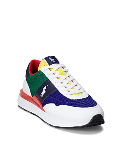 POLO RALPH LAUREN Train 89 Sneaker, Weiß/Gelb/Königsblau, 41.5 EU von Polo Ralph Lauren