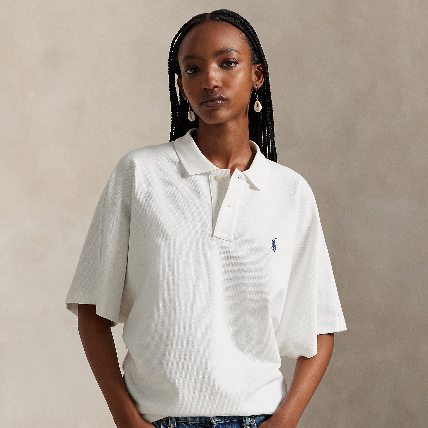 Piqué-Poloshirt mit Fledermausärmeln von Polo Ralph Lauren