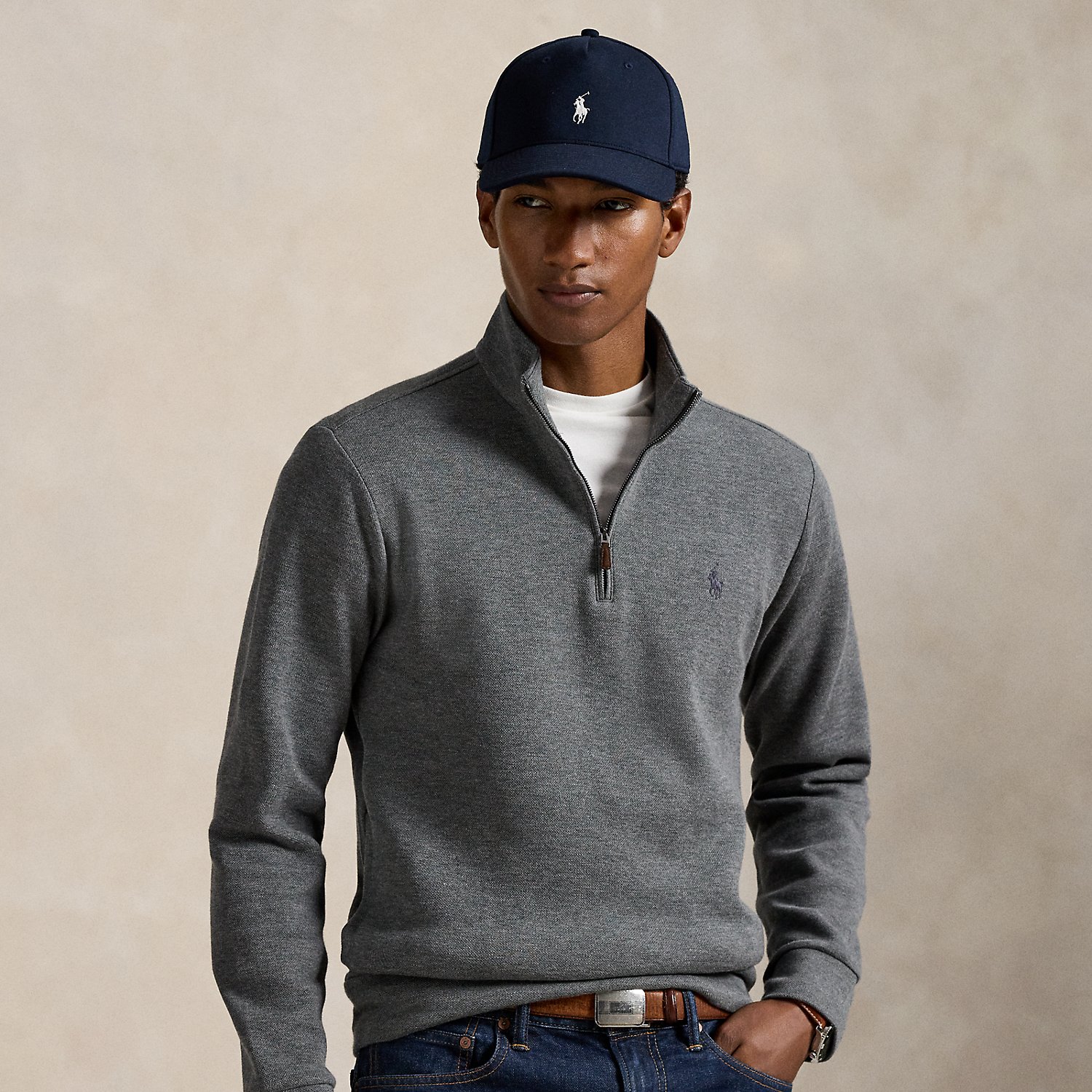 Piqué-Pullover mit Viertelreißverschluss Piqué-Pullover mit Viertelreißverschluss von Polo Ralph Lauren