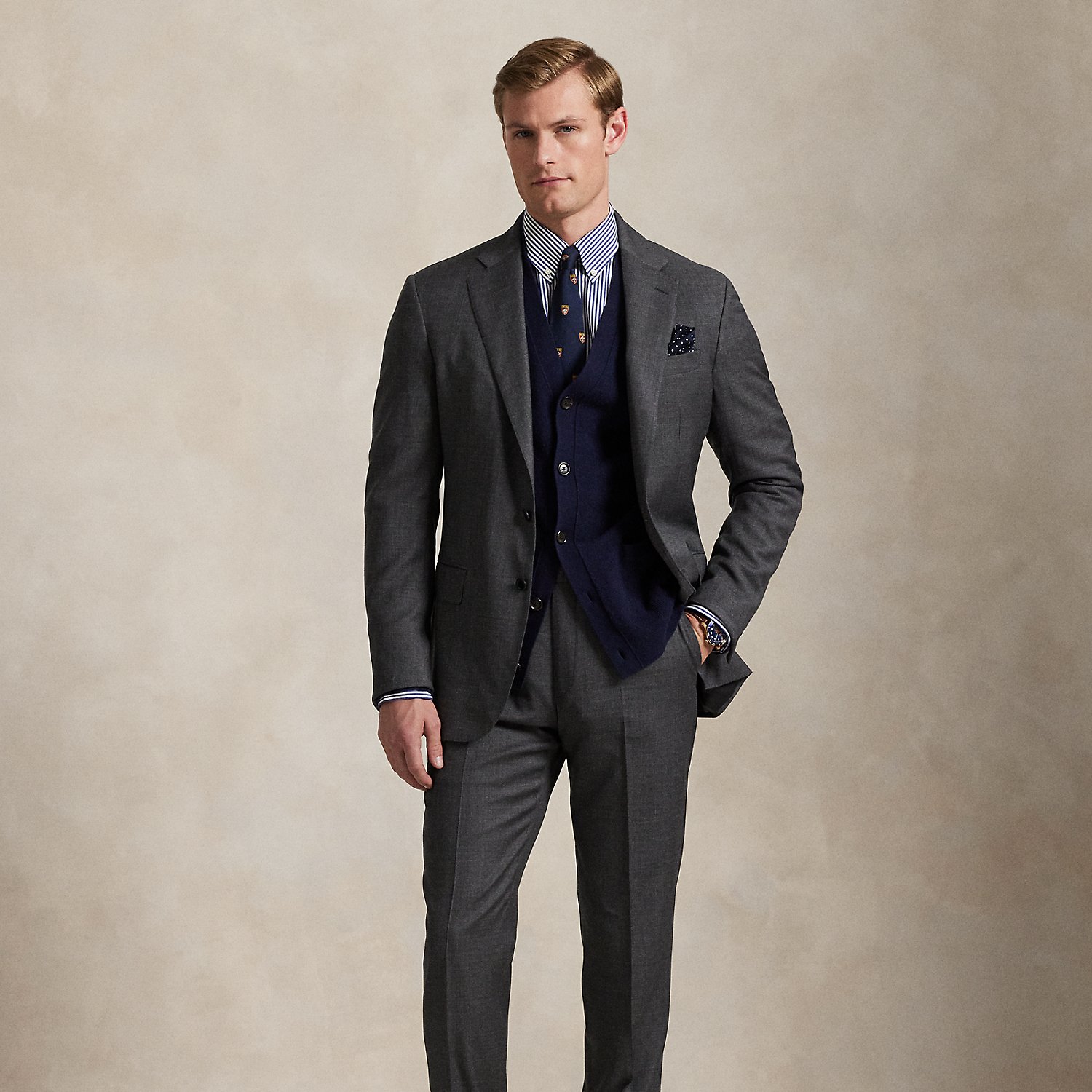 Polo Tailored-Fit Sharkskin-Wollanzug von Polo Ralph Lauren