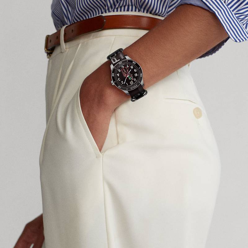 Polo-Armbanduhr in Schwarz von Polo Ralph Lauren