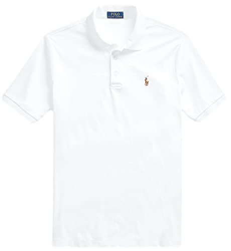 Polo RL Herren Interlock Pony Shirt, Reinweiß mit dem charakteristischen mehrfarbigen Pony, XX-Large von Polo Ralph Lauren