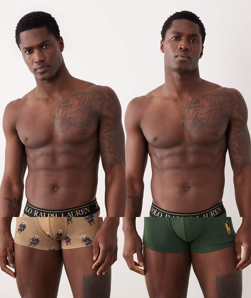 Polo Ralph Lauren - 2er-Pack Unterhosen in Grün und Hellbraun-Bunt von Polo Ralph Lauren