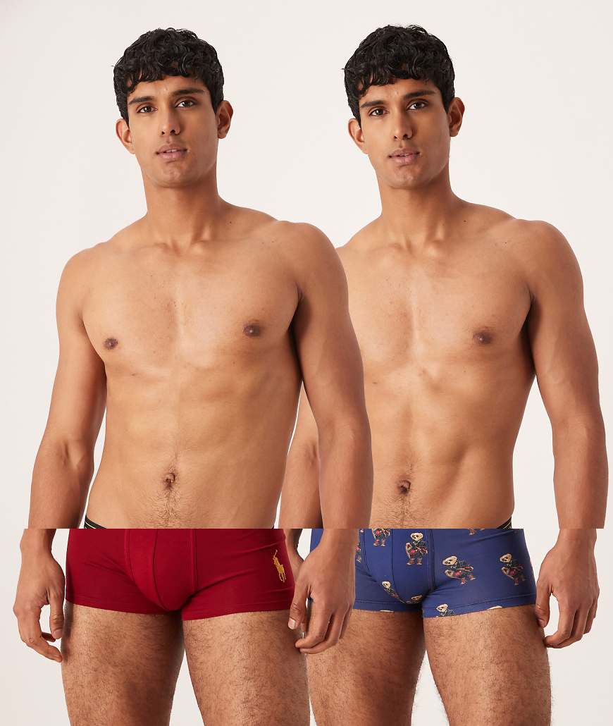 Polo Ralph Lauren - 2er-Pack Unterhosen in Marineblau und Rot-Bunt von Polo Ralph Lauren