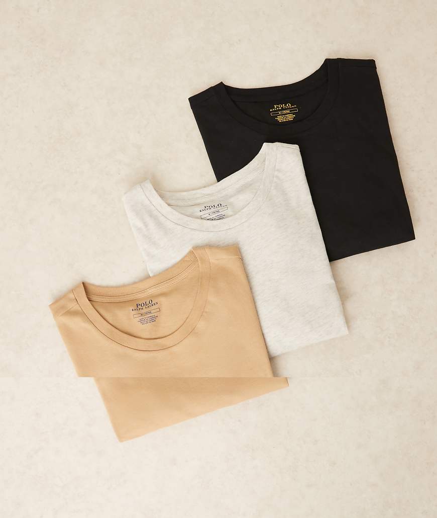 Polo Ralph Lauren - 3er-Pack Lounge-T-Shirts in Kamelbraun/grau meliert/Schwarz mit Logo-Symbol-Bunt Polo Ralph Lauren - 3er-Pack Lounge-T-Shirts in Kamelbraun/grau meliert/Schwarz mit Logo-Symbol-Bunt von Polo Ralph Lauren