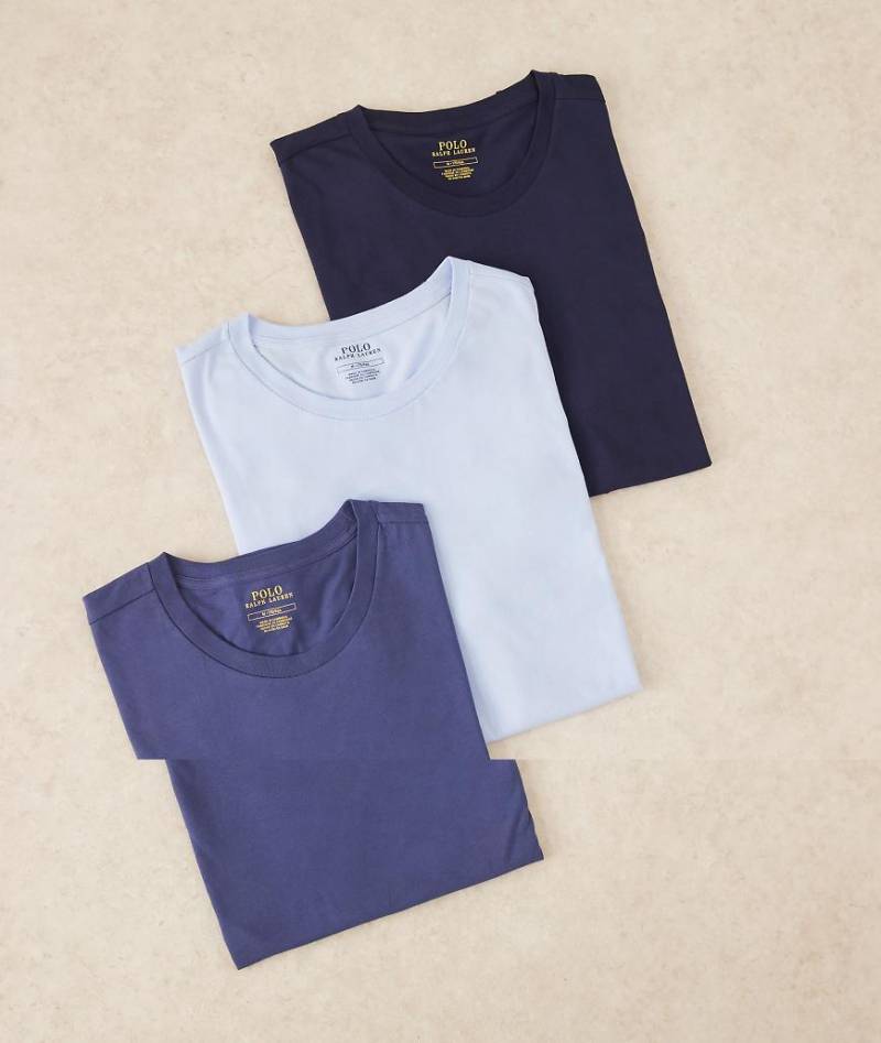 Polo Ralph Lauren - 3er-Pack Lounge-T-Shirts in Marineblau/Blau mit Logo-Symbol von Polo Ralph Lauren