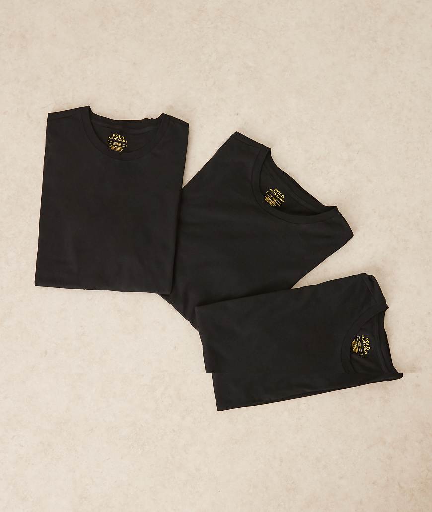 Polo Ralph Lauren - 3er-Pack Lounge-T-Shirts in Schwarz mit Logo-Symbol von Polo Ralph Lauren