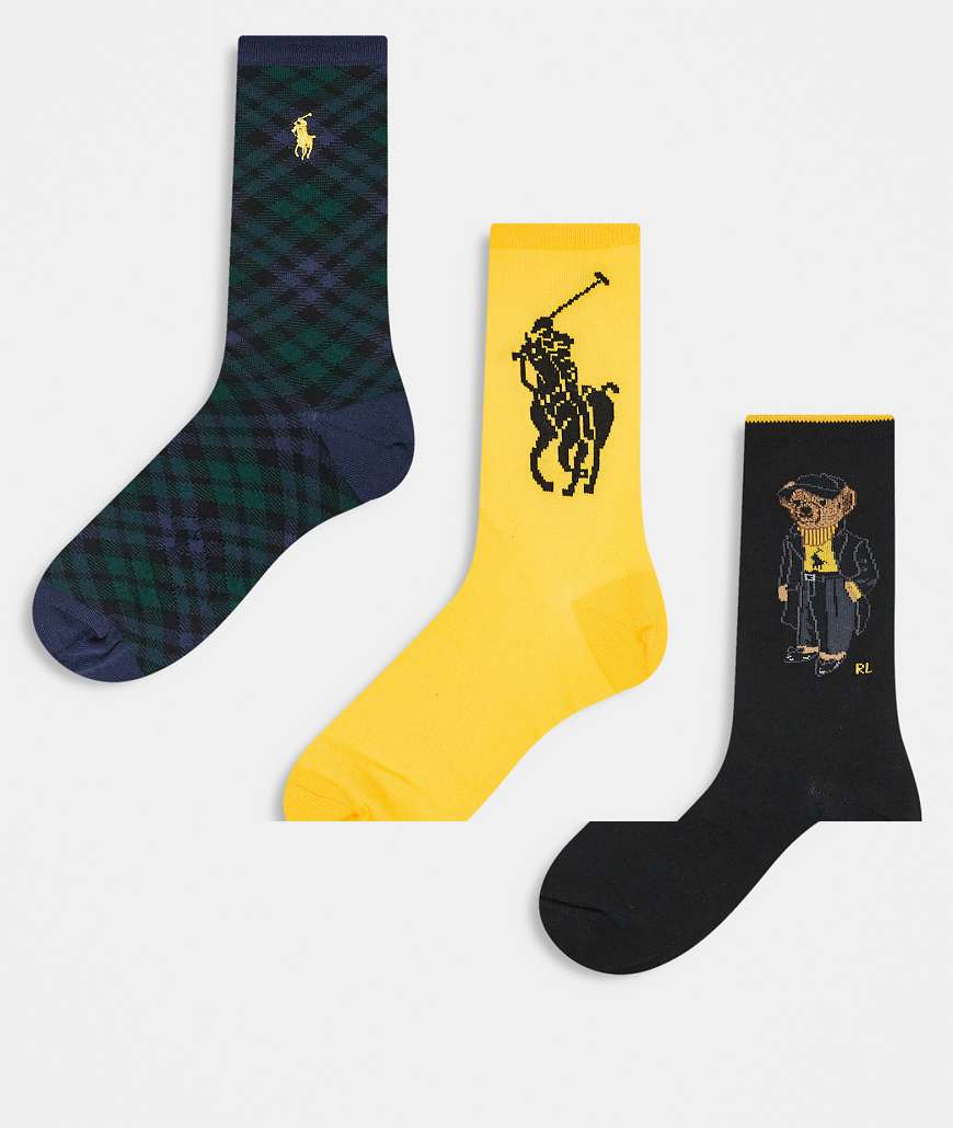 Polo Ralph Lauren - 3er-Pack Socken in mehreren Farben mit Bear-Motiv und Logo-Bunt Polo Ralph Lauren - 3er-Pack Socken in mehreren Farben mit Bear-Motiv und Logo-Bunt von Polo Ralph Lauren