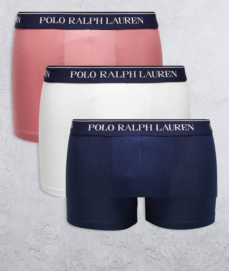 Polo Ralph Lauren - 3er-Pack Trunk-Unterhosen in verschiedenen Farben mit Logo-Bund-Bunt von Polo Ralph Lauren