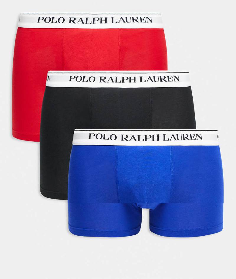 Polo Ralph Lauren - 3er-Pack klassische Unterhosen in Rot/Blau/Schwarz mit weißem Logobund-Bunt von Polo Ralph Lauren