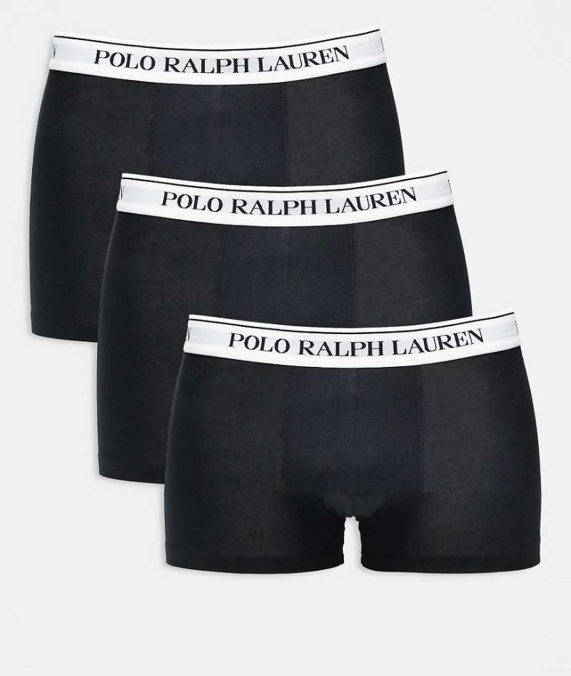 Polo Ralph Lauren - 3er-Pack klassische Unterhosen in Schwarz/Weiß mit farblich abgesetztem Logobund-Bunt von Polo Ralph Lauren