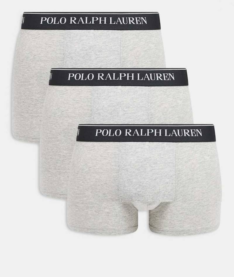 Polo Ralph Lauren - 3er-Pack klassische Unterhosen in meliertem Grau mit farblich abgesetztem Logobund von Polo Ralph Lauren