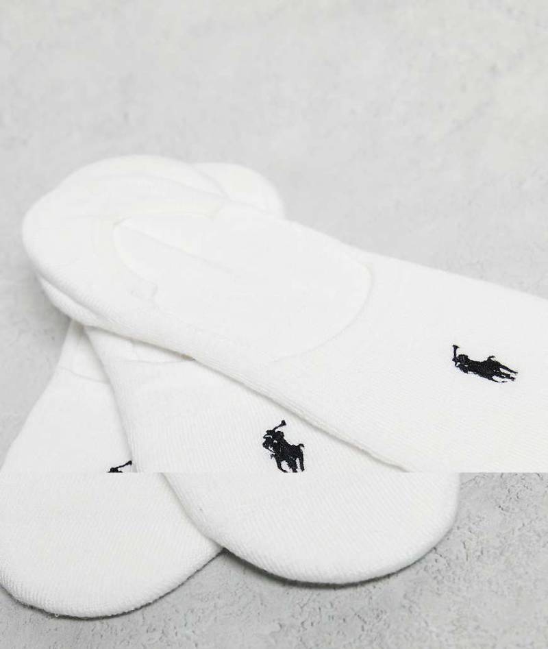 Polo Ralph Lauren - 3er-Pack unsichtbare Socken in Weiß mit Logo von Polo Ralph Lauren