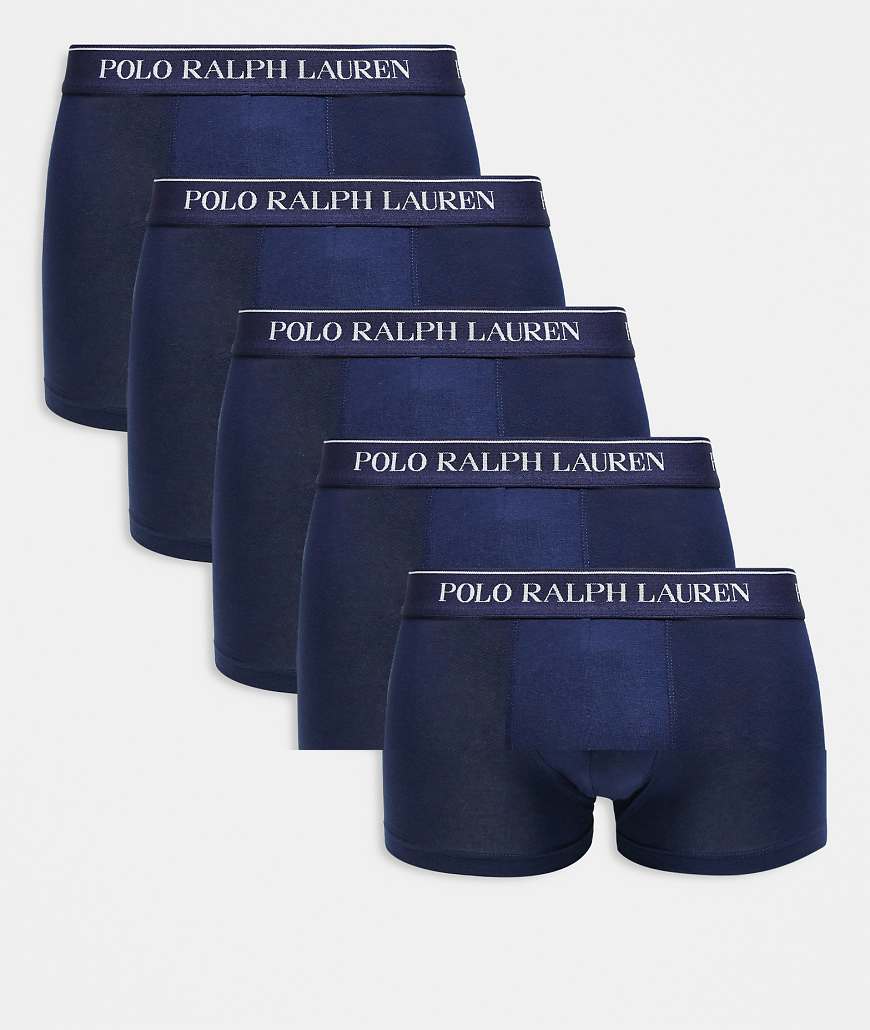 Polo Ralph Lauren - 5er-Pack Unterhosen in Marineblau mit Logo-Bund von Polo Ralph Lauren