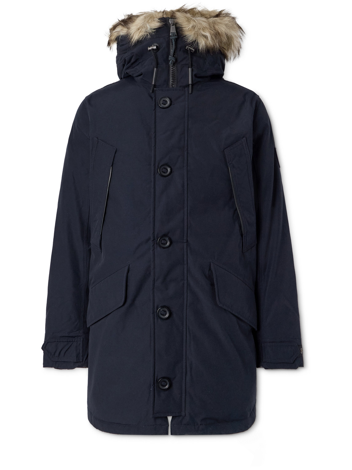 Polo Ralph Lauren - Annex Faux Fur-Trimmed Recycled-Shell Hooded Down Jacket - Men - Blue - L von Polo Ralph Lauren