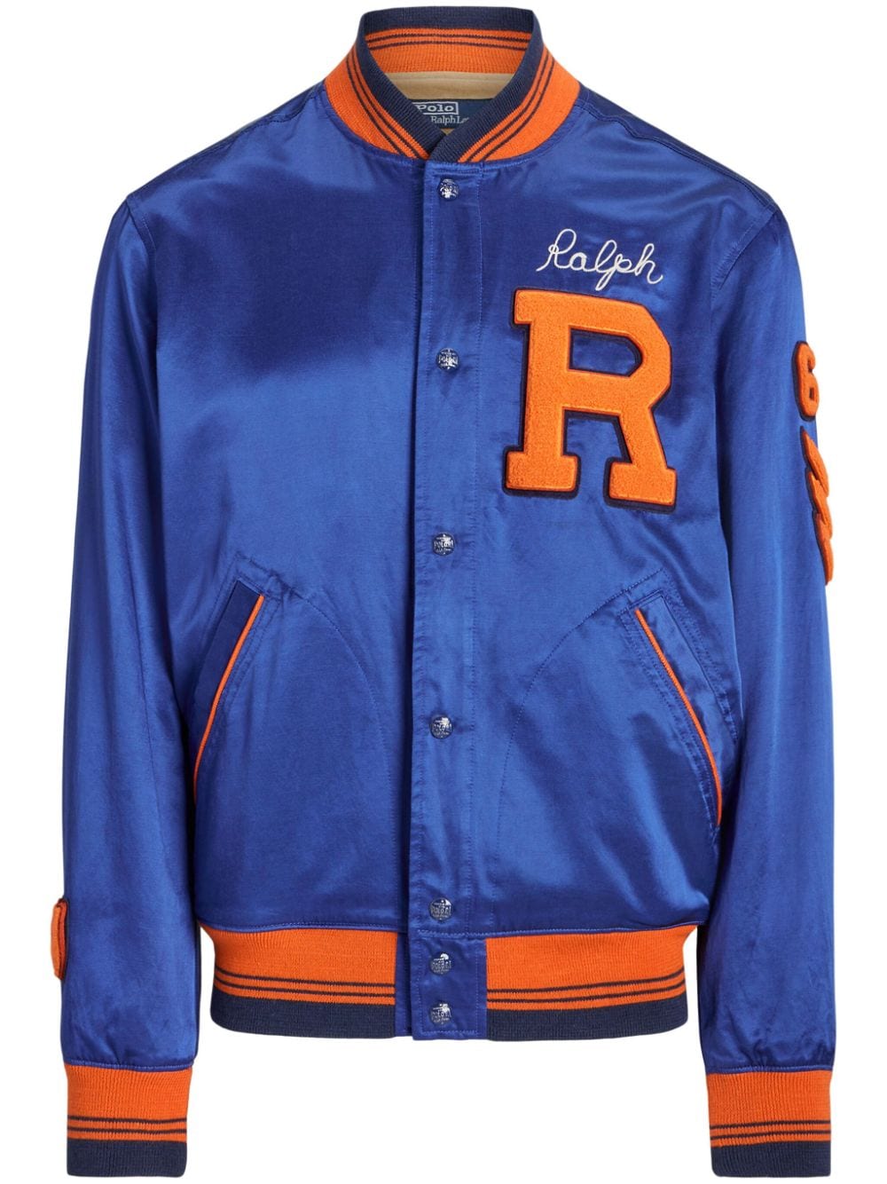 Polo Ralph Lauren Baseball-Bomberjacke aus Satin - Blau von Polo Ralph Lauren