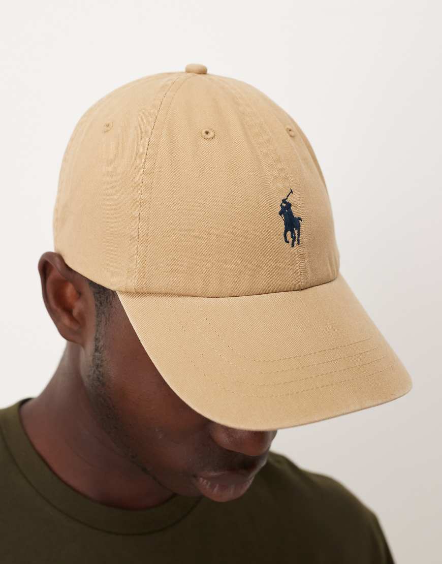 Polo Ralph Lauren - Baseballkappe aus Twill in Hellbraun mit Logo-Symbol in Marineblau-Brown von Polo Ralph Lauren