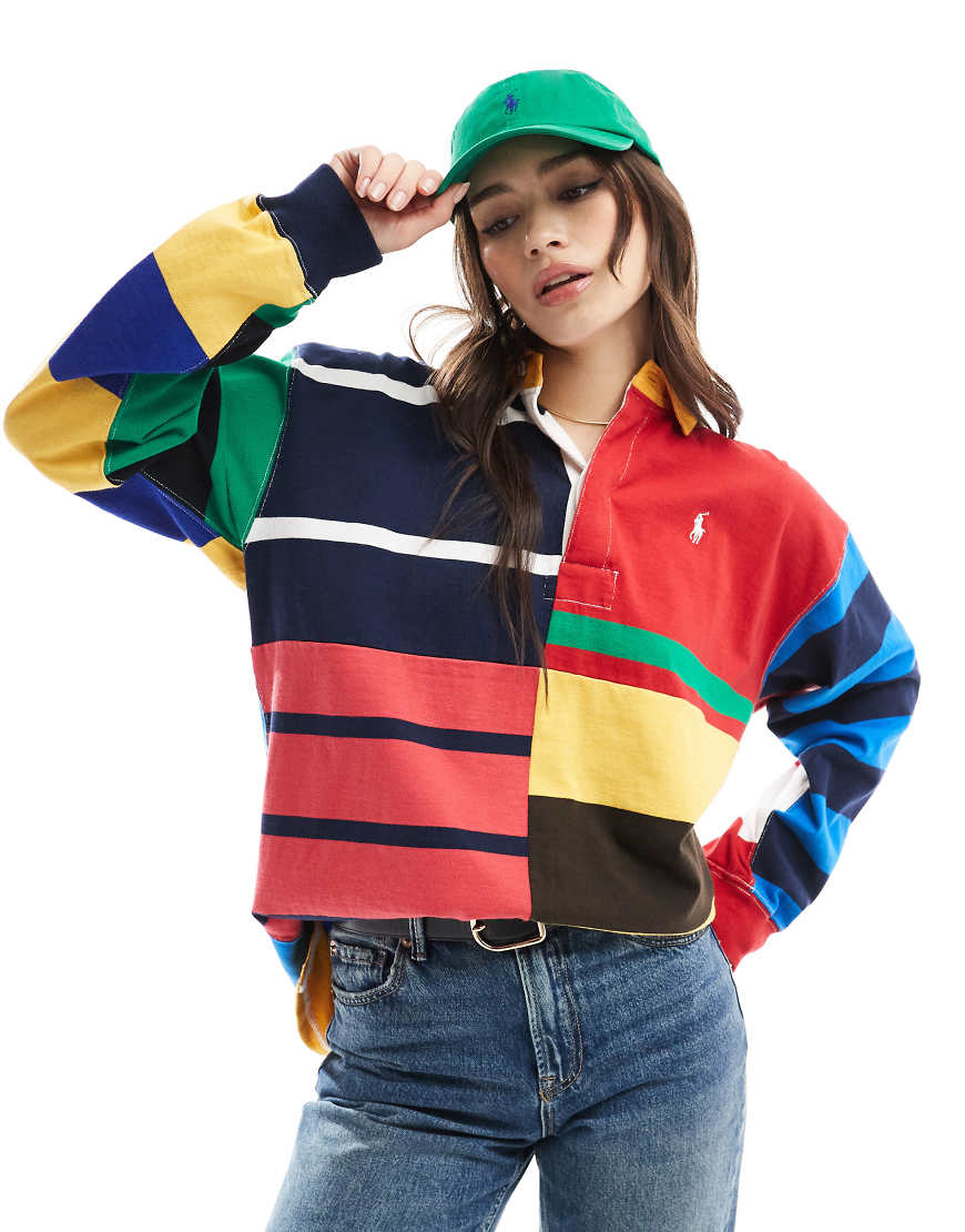 Polo Ralph Lauren - Bunt gestreiftes Rugby-Top mit Logo von Polo Ralph Lauren