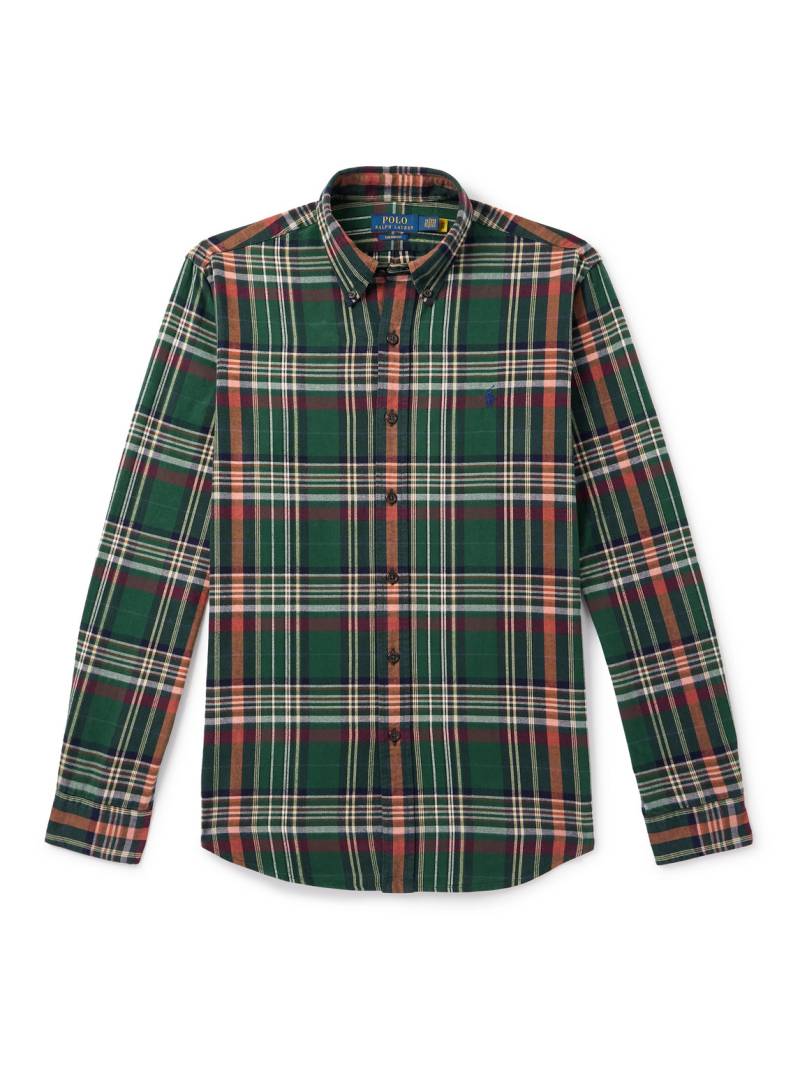 Polo Ralph Lauren - Button-Down Collar Checked Cotton Oxford Shirt - Men - Green - XL von Polo Ralph Lauren