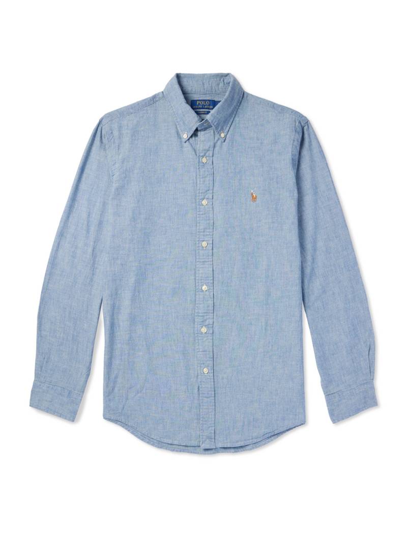 Polo Ralph Lauren - Button-Down Collar Cotton-Chambray Shirt - Men - Blue - M von Polo Ralph Lauren