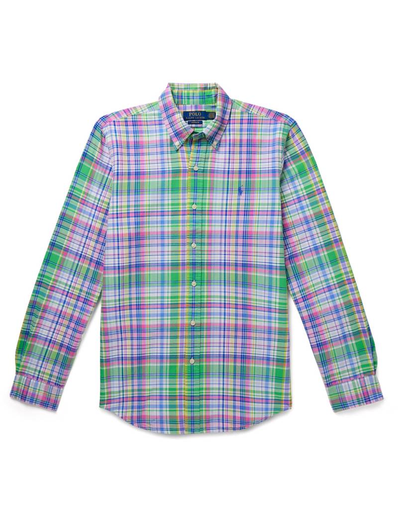 Polo Ralph Lauren - Button-Down Collar Logo-Embroidered Checked Cotton Oxford Shirt - Men - Blue - XXL von Polo Ralph Lauren