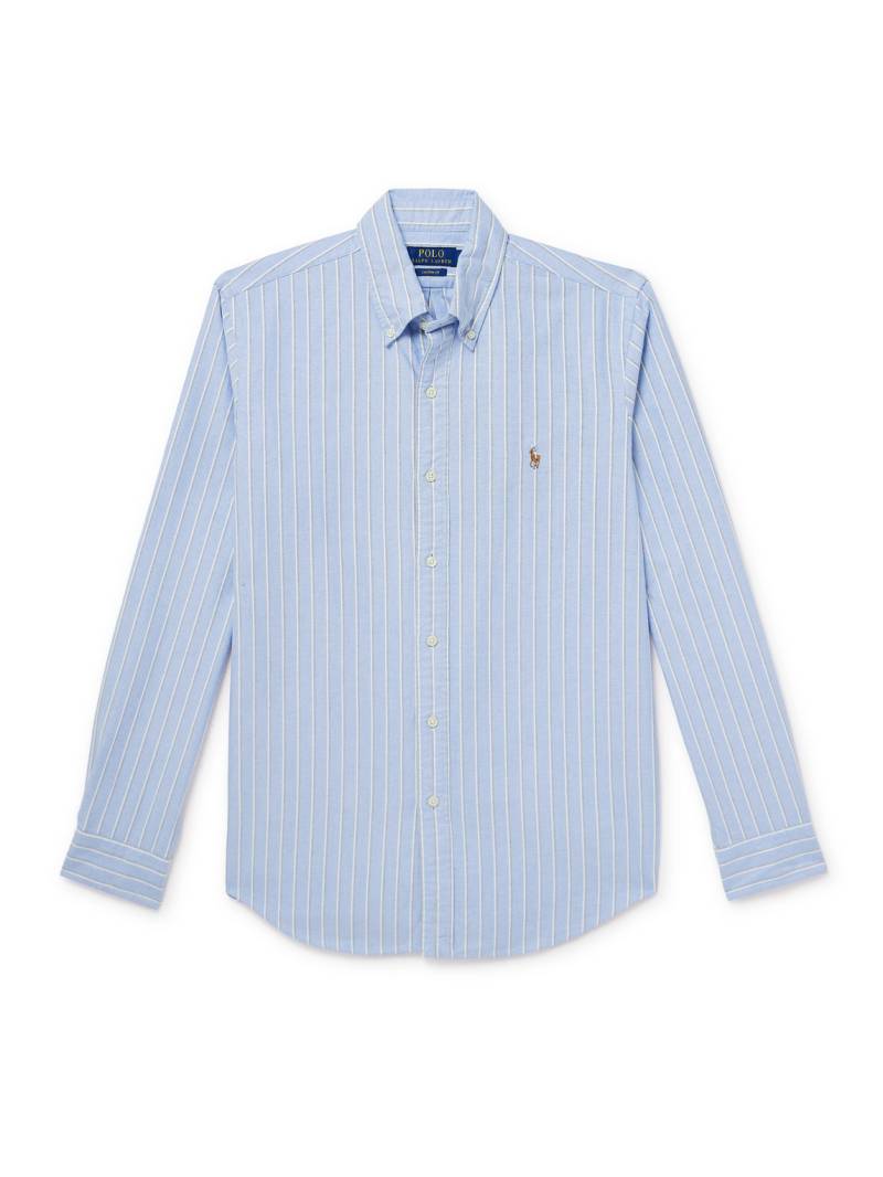 Polo Ralph Lauren - Button-Down Collar Logo-Embroidered Striped Cotton Oxford Shirt - Men - Blue - XXL von Polo Ralph Lauren