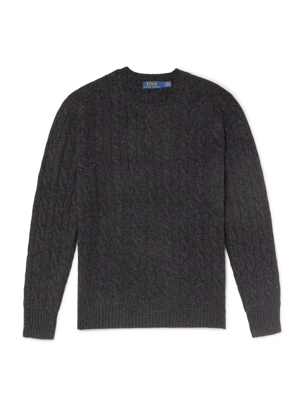 Polo Ralph Lauren - Cable-Knit Wool and Cashmere-Blend Sweater - Men - Gray - L von Polo Ralph Lauren