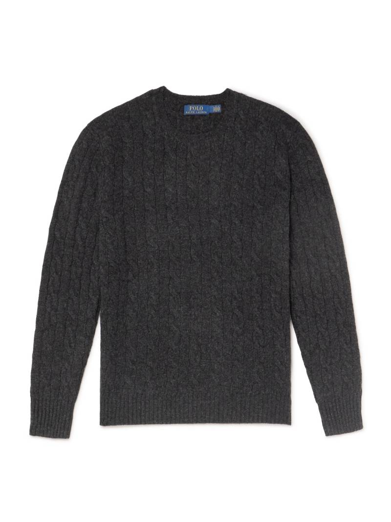 Polo Ralph Lauren - Cable-Knit Wool and Cashmere-Blend Sweater - Men - Gray - L von Polo Ralph Lauren
