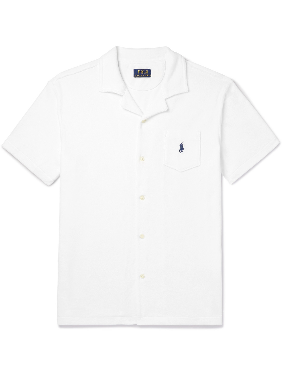 Polo Ralph Lauren - Camp-Collar Logo-Embroidered Cotton-Terry Shirt - Men - White - XXL von Polo Ralph Lauren