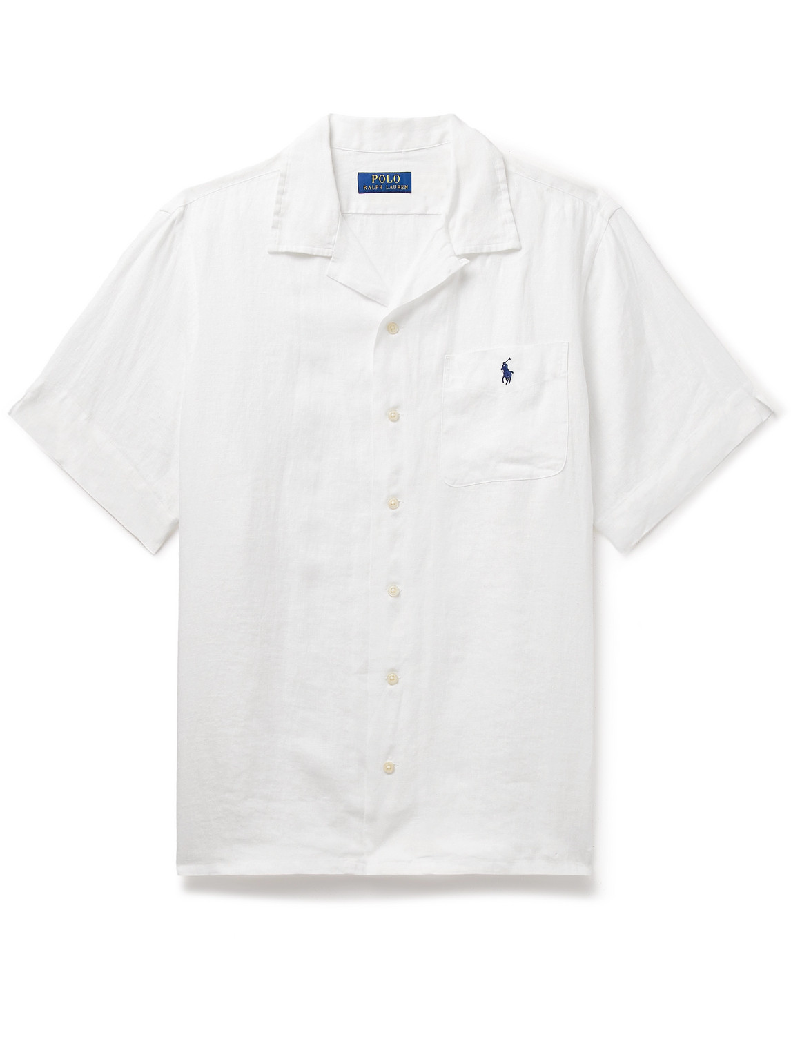 Polo Ralph Lauren - Clady Convertible-Collar Logo-Embroidered Linen Shirt - Men - White - M von Polo Ralph Lauren