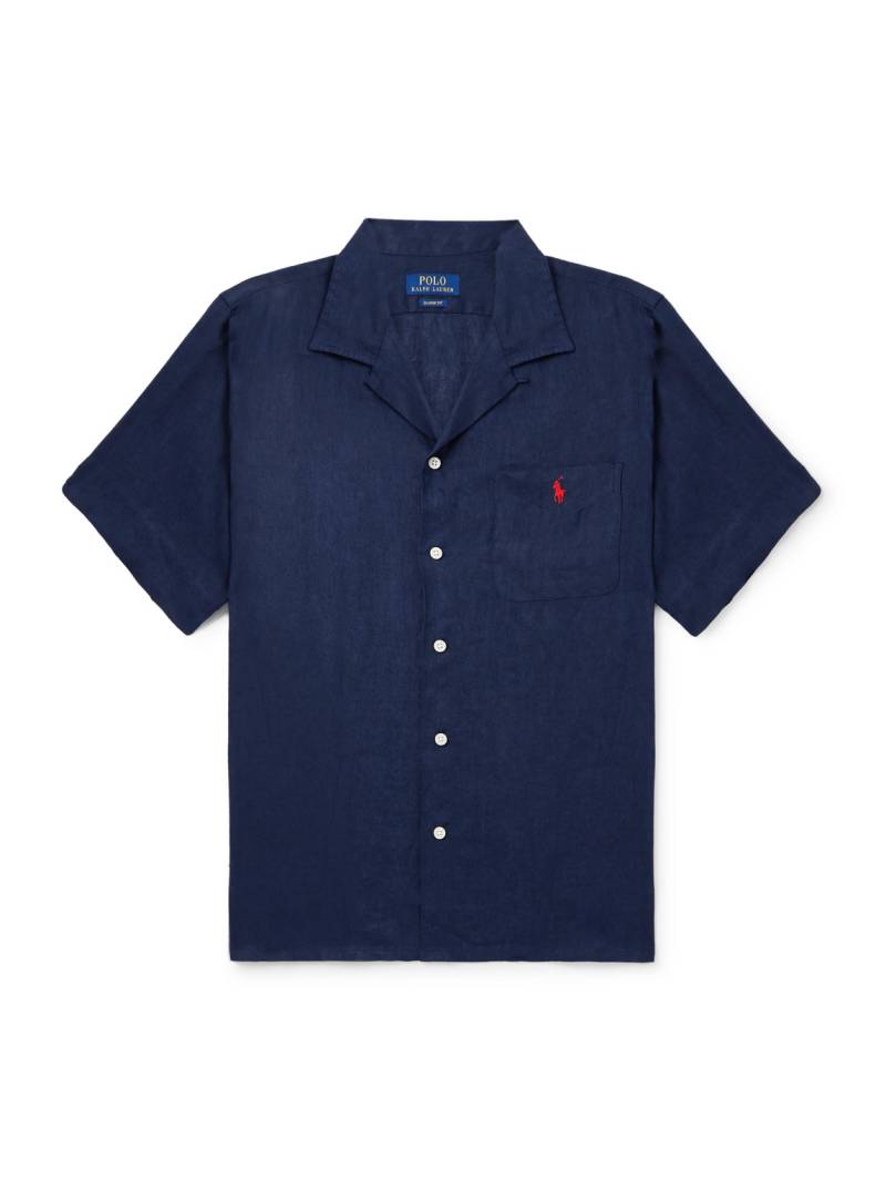 Polo Ralph Lauren - Convertible-Collar Logo-Embroidered Linen Shirt - Men - Blue - XS Polo Ralph Lauren - Convertible-Collar Logo-Embroidered Linen Shirt - Men - Blue - XS von Polo Ralph Lauren